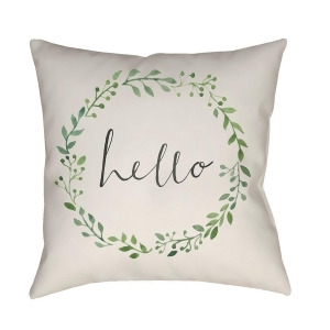 Hello by Surya Poly Fill Pillow Green/Beige/Black 18 x 18 Qte018-1818 - All