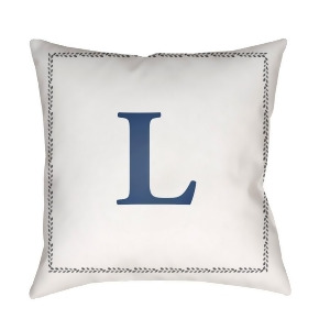 Initials by Surya Poly Fill Pillow White/Blue 18 x 18 Int012-1818 - All