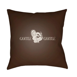 Gobble Gobble by Surya Poly Fill Pillow Brown/White 18 x 18 Gobb004-1818 - All