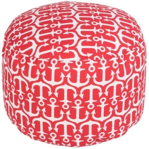 Sp Anchor Pouf by Surya Bright Red/Ivory Pouf-307 - All