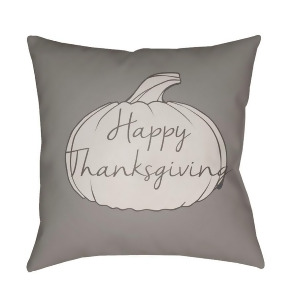 Happy Thanksgiving by Surya Poly Fill Pillow Gray 20 x 20 Hpy005-2020 - All