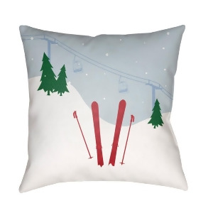 Set Of Skis by Surya Poly Fill Pillow Gray/White/Red 20 x 20 Ski010-2020 - All