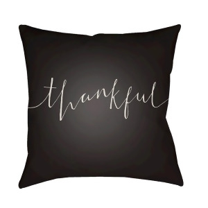 Thankful by Surya Poly Fill Pillow Black/White 18 x 18 Thank003-1818 - All