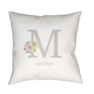 Mother by Surya Poly Fill Pillow Neutral/Gray/Green 18 Square Wmom011-1818 - All