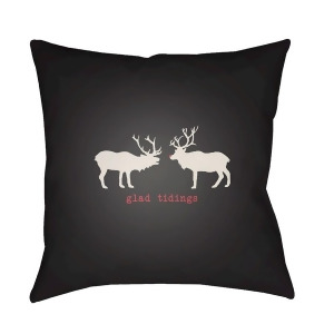 Reindeer by Surya Poly Fill Pillow White/Black/Red 18 x 18 Hdy081-1818 - All