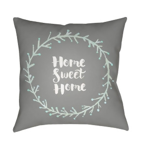 Home Sweet Home Ii by Surya Pillow Gray/Green/White 20 x 20 Qte022-2020 - All