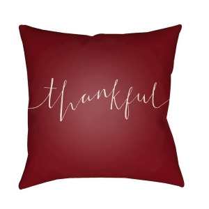 Thankful by Surya Poly Fill Pillow Red/White 18 x 18 Thank001-1818 - All