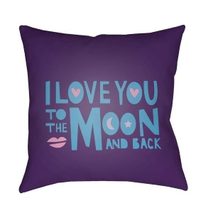 Love To Moon by Surya Pillow Purple/Blue/Pink 18 x 18 Qte049-1818 - All
