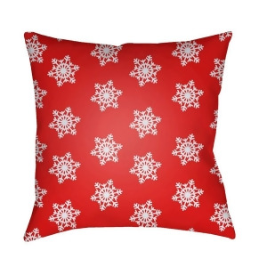 Snowflakes by Surya Poly Fill Pillow Red/White 20 x 20 Hdy100-2020 - All