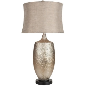 Table Lamp by Surya Hammered Silvertone Leaf/Silver Shade Lmp-1024 - All