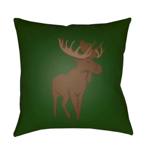 Moose by Surya Poly Fill Pillow Green/Brown 20 x 20 Moo001-2020 - All