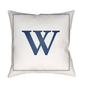 Initials by Surya Poly Fill Pillow White/Blue 18 x 18 Int023-1818 - All