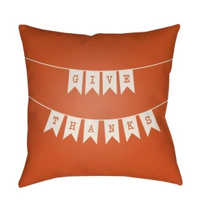 Banner by Surya Poly Fill Pillow Orange/White 18 x 18 Bnr001-1818 - All