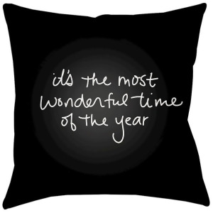 Wonderful Time by Surya Poly Fill Pillow Black 16 x 16 Phdwt001-1616 - All