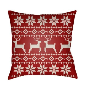 Fair Isle I by Surya Poly Fill Pillow Red/Beige 18 x 18 Plaid005-1818 - All