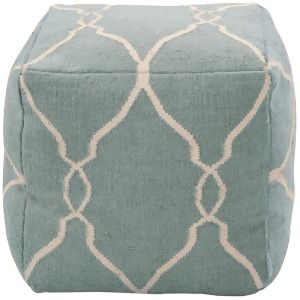 Surya Pouf by Jill Rosenwald for Teal/Cream Pouf-25 - All