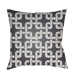 Rope Ii by Surya Poly Fill Pillow Black/White 18 x 18 Lake008-1818 - All