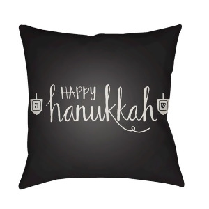Happy Hanukkah by Surya Poly Fill Pillow Black/White 20 x 20 Hdy026-2020 - All