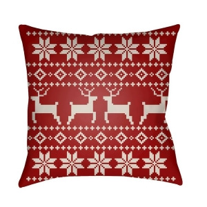 Fair Isle I by Surya Poly Fill Pillow Red/Beige 20 x 20 Plaid005-2020 - All