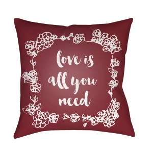 Love All You Need by Surya Poly Fill Pillow Red/White 18 x 18 Qte045-1818 - All