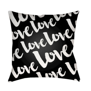 Love by Surya Poly Fill Pillow Black/White 20 x 20 Heart010-2020 - All