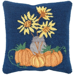 Fall Harvest by Surya Down Pillow Navy/Saffron/Orange 18 x 18 Fhi002-1818d - All