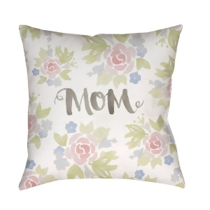 Mom Ii by Surya Poly Fill Pillow Green/Gray/Purple 18 x 18 Wmom016-1818 - All
