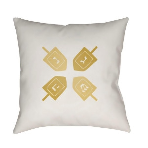 Dreidel Ii by Surya Poly Fill Pillow White/Yellow 18 x 18 Hdy013-1818 - All