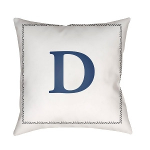 Initials by Surya Poly Fill Pillow White/Blue 18 x 18 Int004-1818 - All