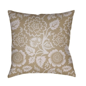 Moody Floral by Surya Poly Fill Pillow Tan/Lilac 18 x 18 Mf027-1818 - All