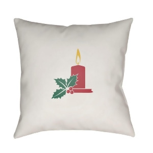 Candle Light by Surya Poly Fill Pillow White/Red 18 x 18 Hdy005-1818 - All