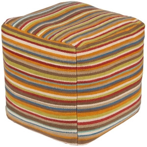 Sp Pouf by Surya Burnt Orange/Bright Red Pouf-149 - All