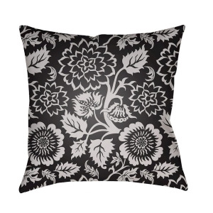 Moody Floral by Surya Poly Fill Pillow Light Gray/Black 20 x 20 Mf028-2020 - All