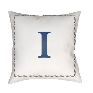 Initials by Surya Poly Fill Pillow White/Blue 18 x 18 Int009-1818 - All