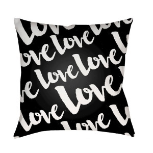 Love by Surya Poly Fill Pillow Black/White 18 x 18 Heart010-1818 - All