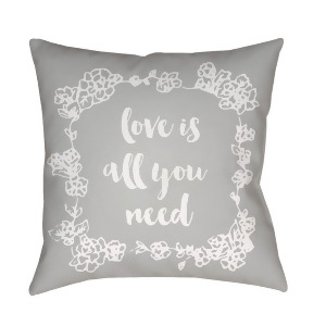 Love All You Need by Surya Poly Fill Pillow Gray/White 18 x 18 Qte044-1818 - All