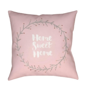 Home Sweet Home Ii by Surya Pillow Pink/Green/White 18 x 18 Qte021-1818 - All