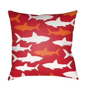 Sharks by Surya Poly Fill Pillow Red 18 x 18 Lil077-1818 - All