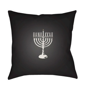 Hanukkah Menorah by Surya Poly Fill Pillow Black/White 18 x 18 Hdy056-1818 - All