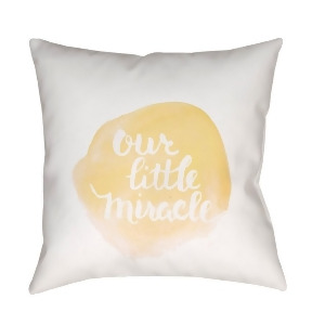Miracle by Surya Poly Fill Pillow Yellow/White 18 x 18 Nur010-1818 - All