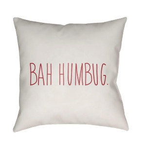 Bah Humbug by Surya Poly Fill Pillow White/Red 20 x 20 Hdy001-2020 - All