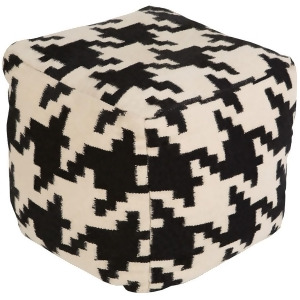 Sp 18 Houndstooth Pouf by Surya Black/Cream Pouf173-181818 - All