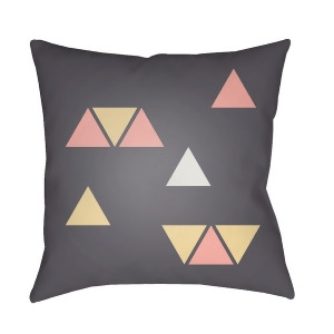 Triangles by Surya Poly Fill Pillow Gray/White/Pink 18 x 18 Wran012-1818 - All