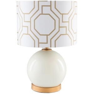 Bowen Table Lamp by Surya Solid White/White Shade Bwn891-tbl - All