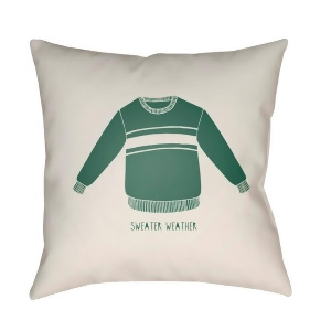 Sweater Weather by Surya Poly Fill Pillow White/Green 18 x 18 Swr003-1818 - All