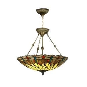 Springdale 2 Light Corrall Dragonfly Hanging Fixture Antique Bronze Fth10011 - All