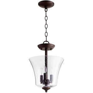 Quorum 3 Light Dual Mount Oiled Bronze/Clear Seeded Glass 2841-10-86 - All