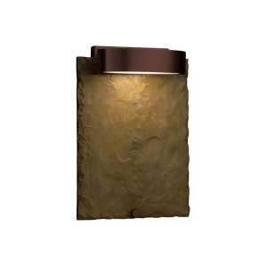 Justice Led Slate Litho Outdoor Sconce Bronze/Earth Slt-7531w-erth-dbrz - All