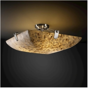 Justice Design Alabaster Rocks U-Clips 18 Semi-Flush Sq Brsh Nkl Led - All