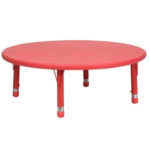 Flash 45 Round Height Adjustable Red Plastic Activity Table - All